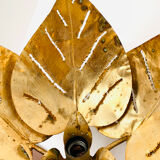 Gilded Italian Hollywood Regency palm leaf chandelier by Hans Kögl