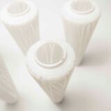 5-branched opaline brass chandelier 60's