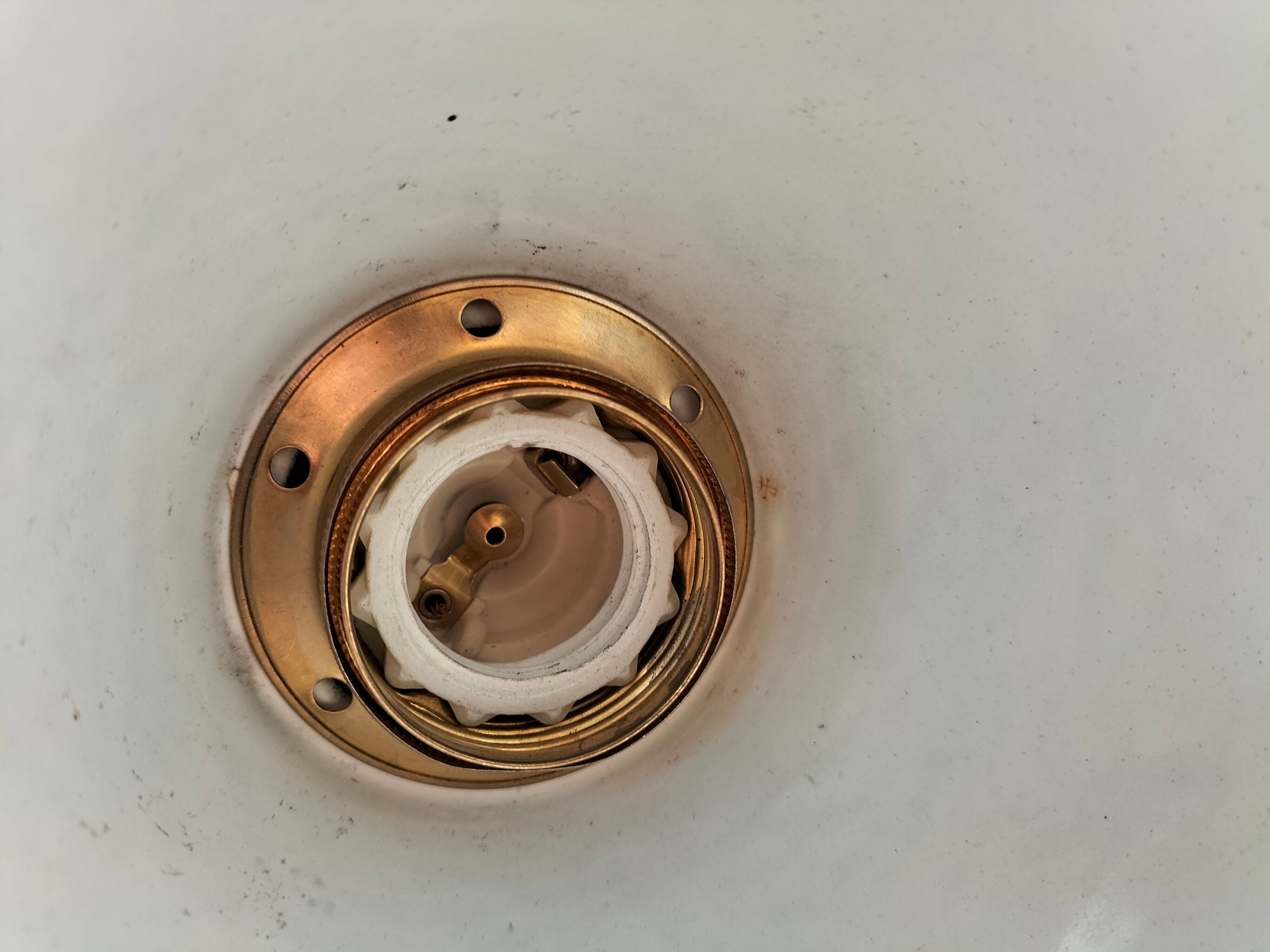 Old enamelled sheet metal lamp