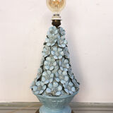 Manises ceramic lamp with blue flowers