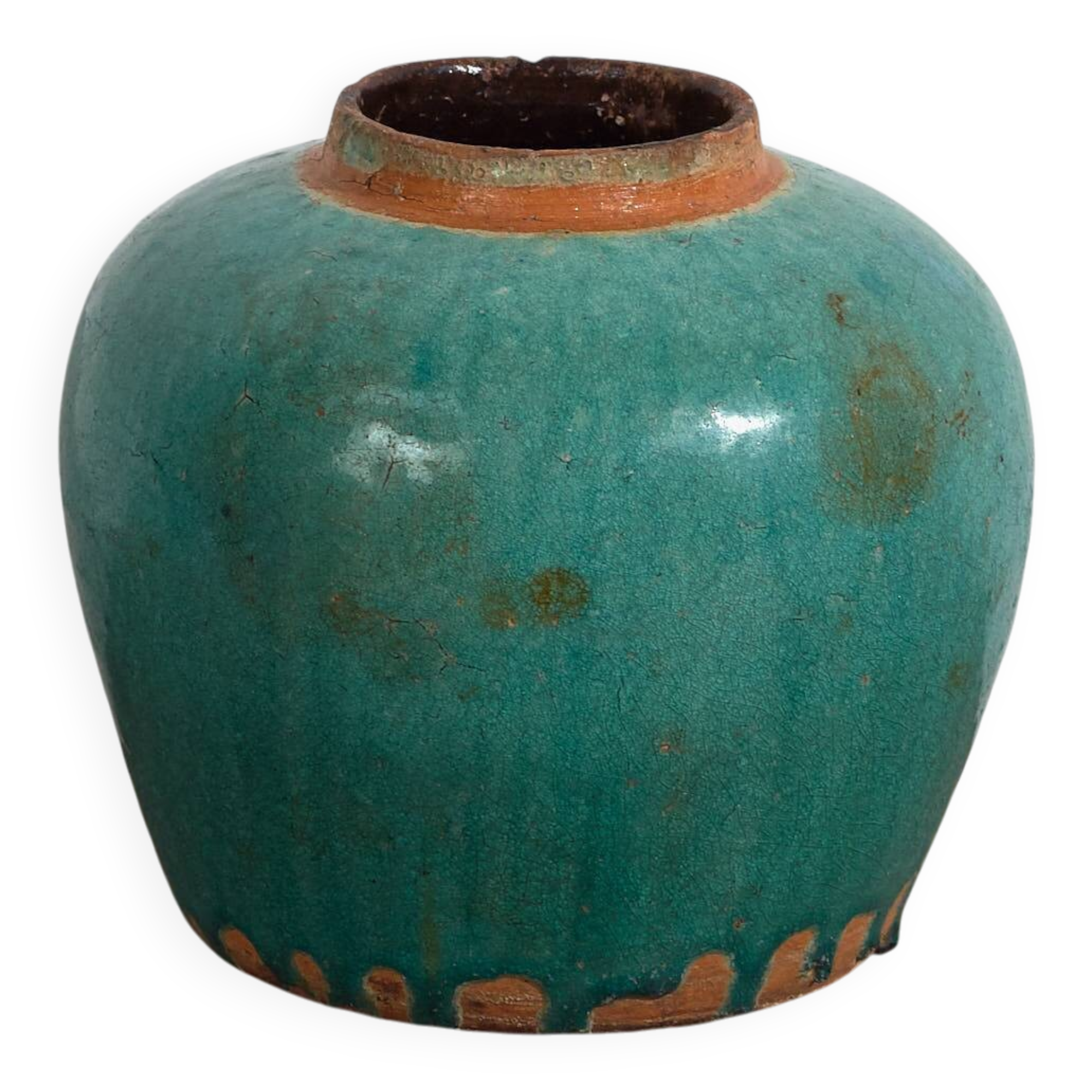Antique turquoise green vase (circa 1820) #44