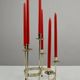 Pair of white metal candle holders "Spiral" by Gunnar Ander for Ystad-Metall, Sweden, 1960s.