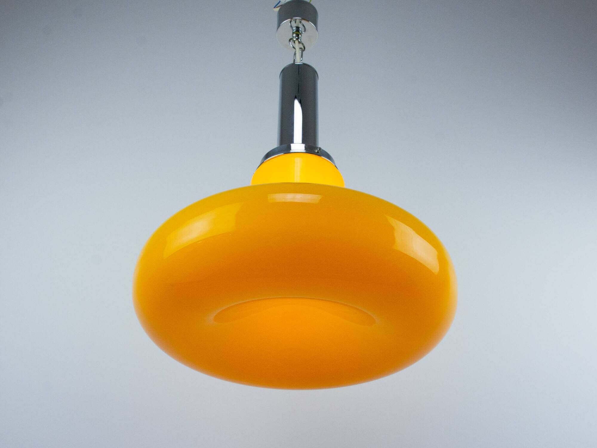 Yellow Vintage Yugoslavian EMI Poljčane Pendant Lamp