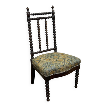 Chair in turned wood and rosewood veneer, early 20th century
