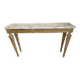 18th-century Italian console in gilded wood with a marble top.