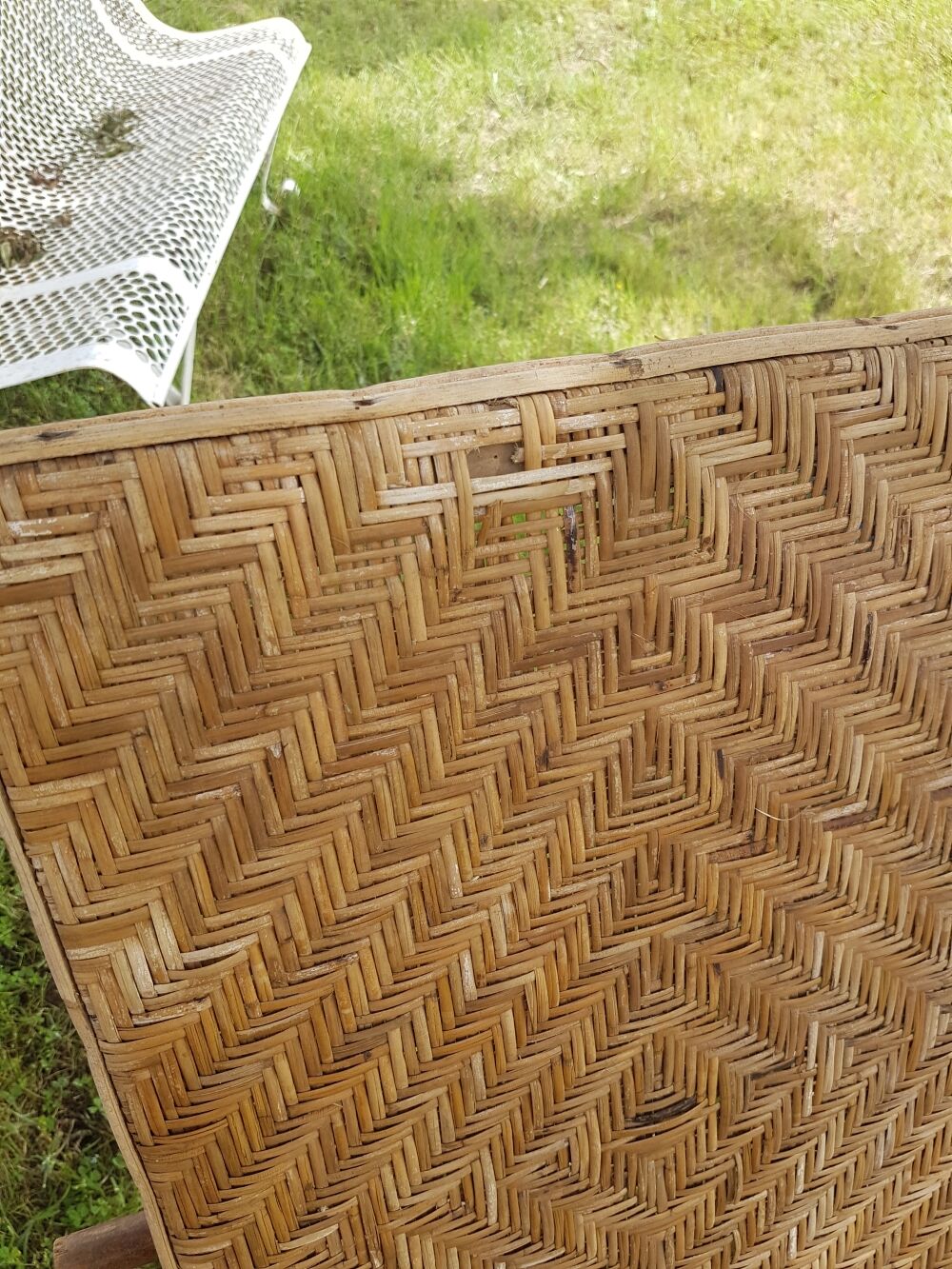 Old rattan deckchair