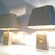 Pair of lamps decorated with golden turtles