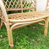 Bench lounge and rattan chairs