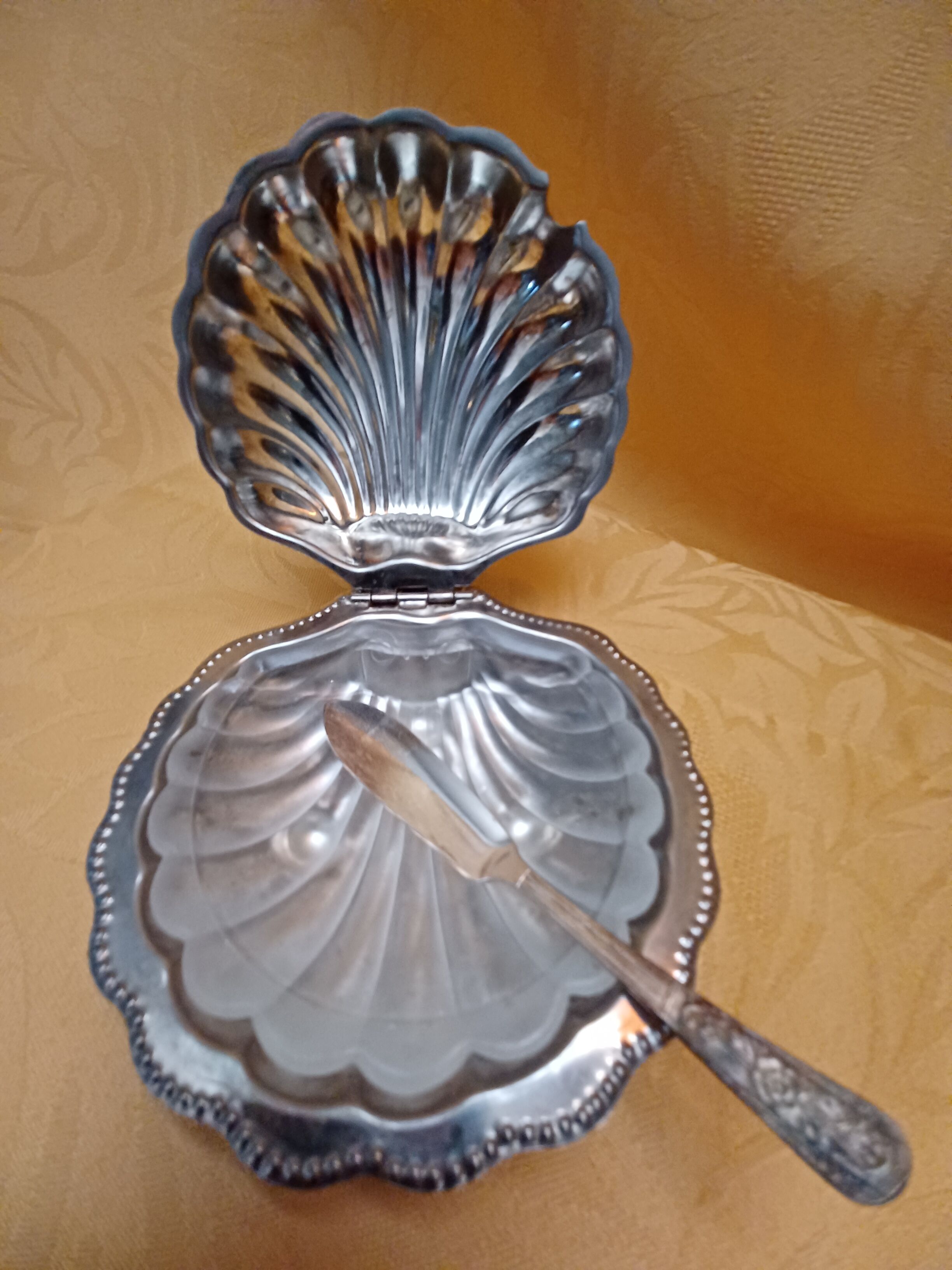 Beurrier Coquillage inox et verre