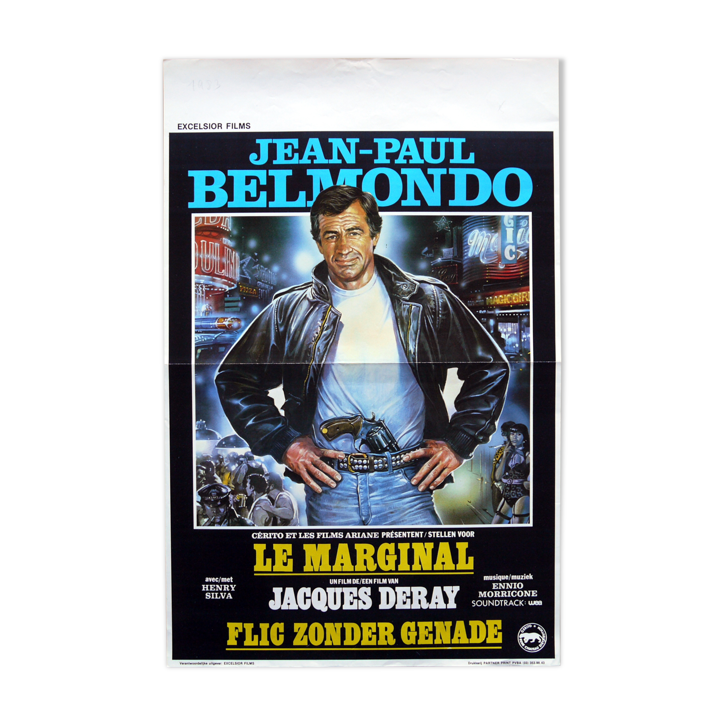 Original cinema poster "le marginal" jean-paul belmondo