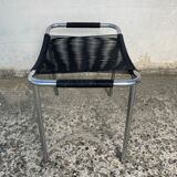 Black and chrome scoubidou stool
