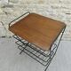 Pedestal table with metal magazine door, 60s-70s