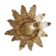 Vintage sunburst ceiling light, gold, floral pattern, 50s brutalism