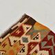 5x10 Red & Orange Geometric Vintage Kilim Rug,142x302Cm