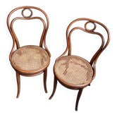 2 Thonet chairs no. 31 in bent beech and caning