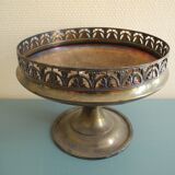 old silver-plated metal bowl cup shabby chic