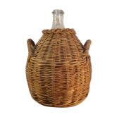 Dame jeanne 10l habillée de rotin - vintage