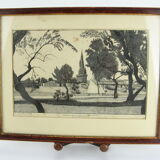 Old ink drawing from La Rochelle, signed
