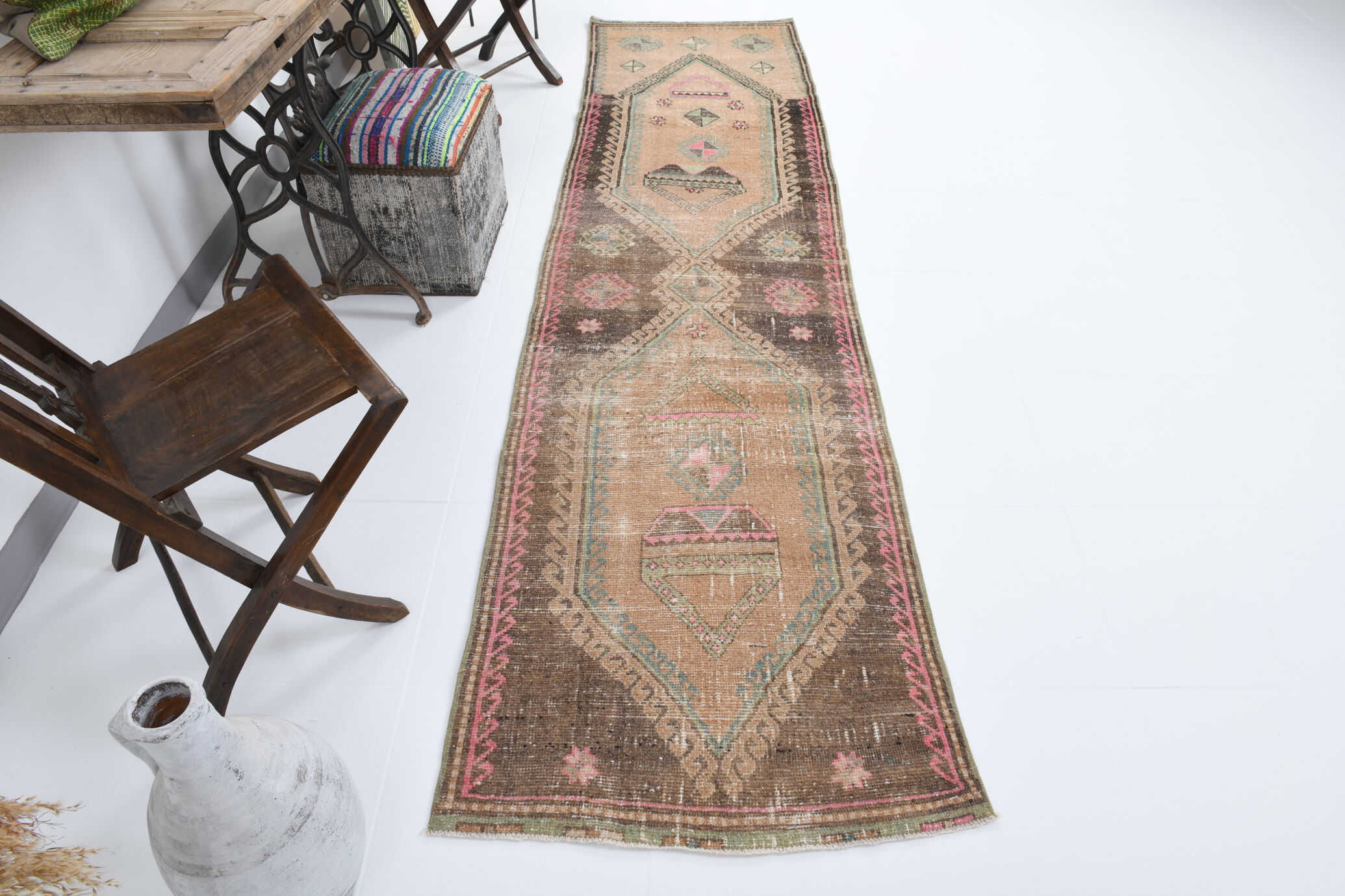 Tapis vintage oriental coureur, 82x323cm