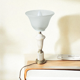 Neo-Empire style table lamp in alabaster and brass - V-shaped tulip shade