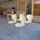 Lot de 4 chaises design vintage – crème & chrome