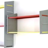 Large Jean Prouvé, Perriand Style Metal Storage Unit – Yellow, Red & Black