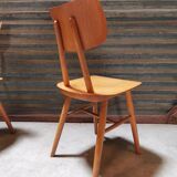 Set of 5 all-wood chairs published by Ton 1960
