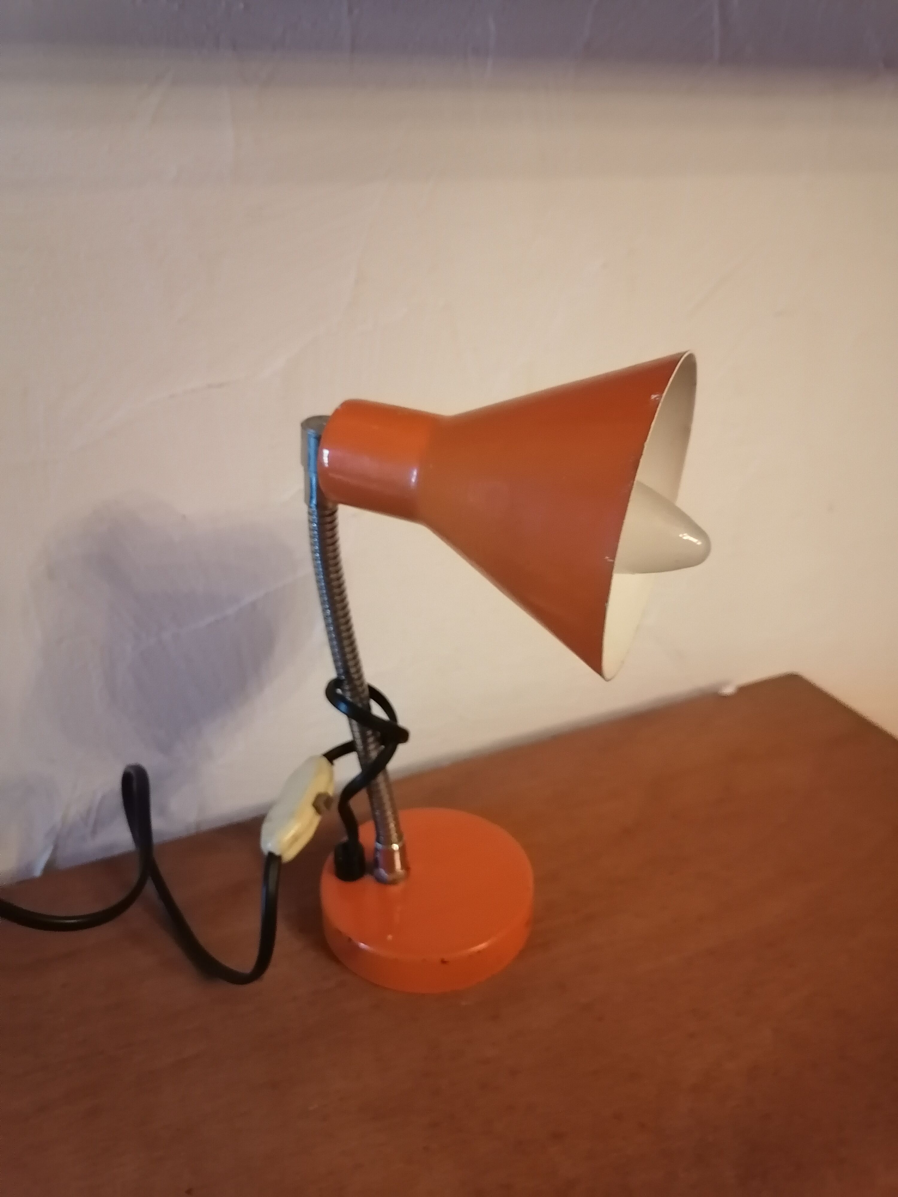 Bedside lamp articulated desk 1960 orange
