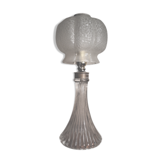 Art deco molded glass lamp