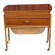 Modern Danish teak and wicker storage trolley, 1960s