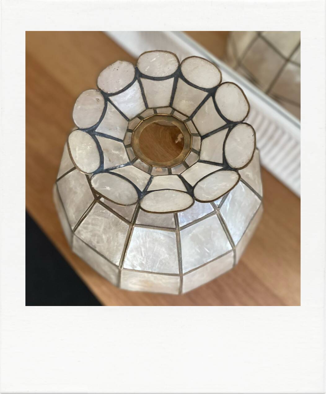 Mother-of-pearl and brass lampshade