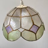 Green "Harlequin" mother-of-pearl earring