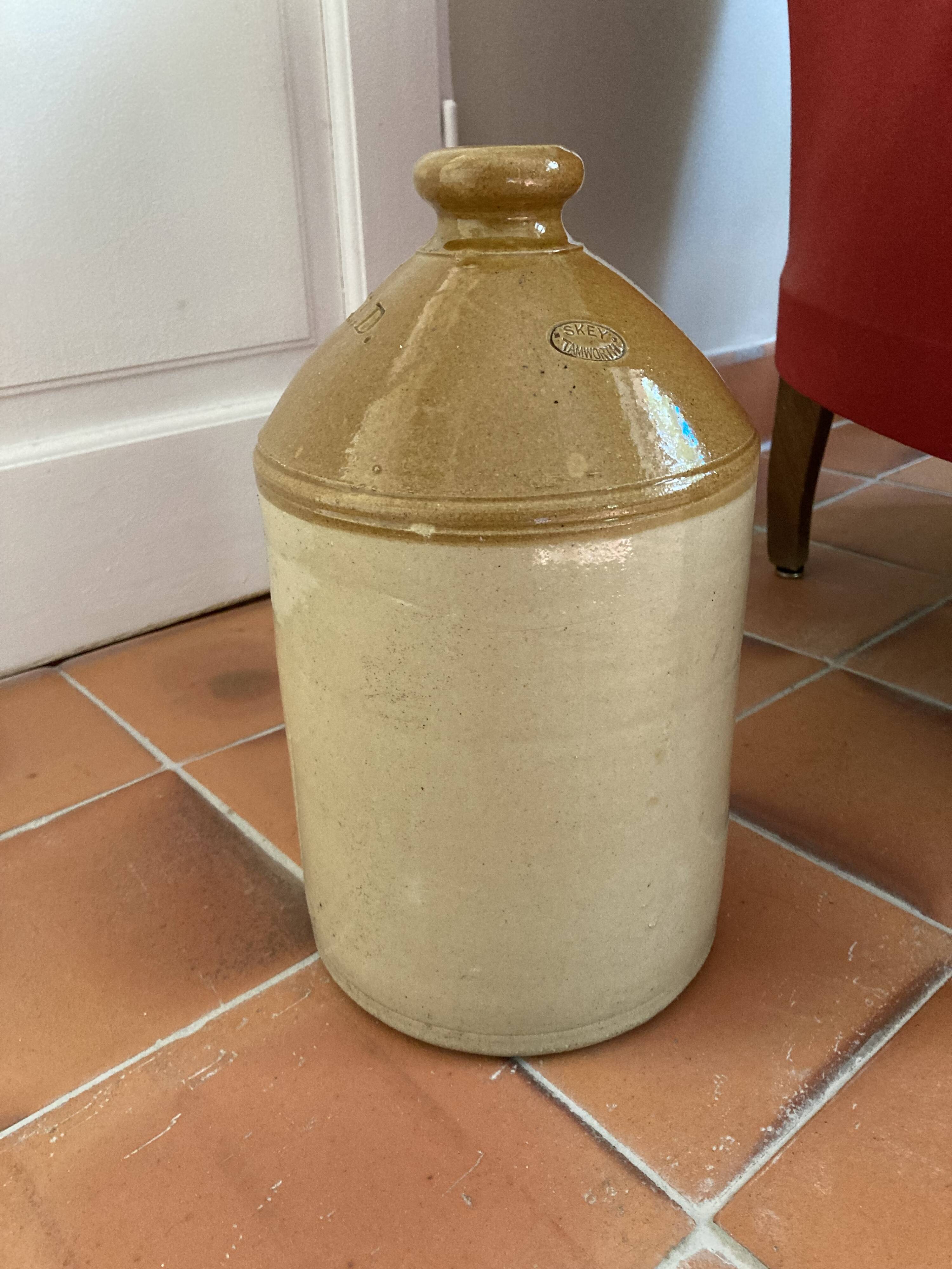 Large glazed stoneware bottle -SRD Skey Tamworth - Rum jug