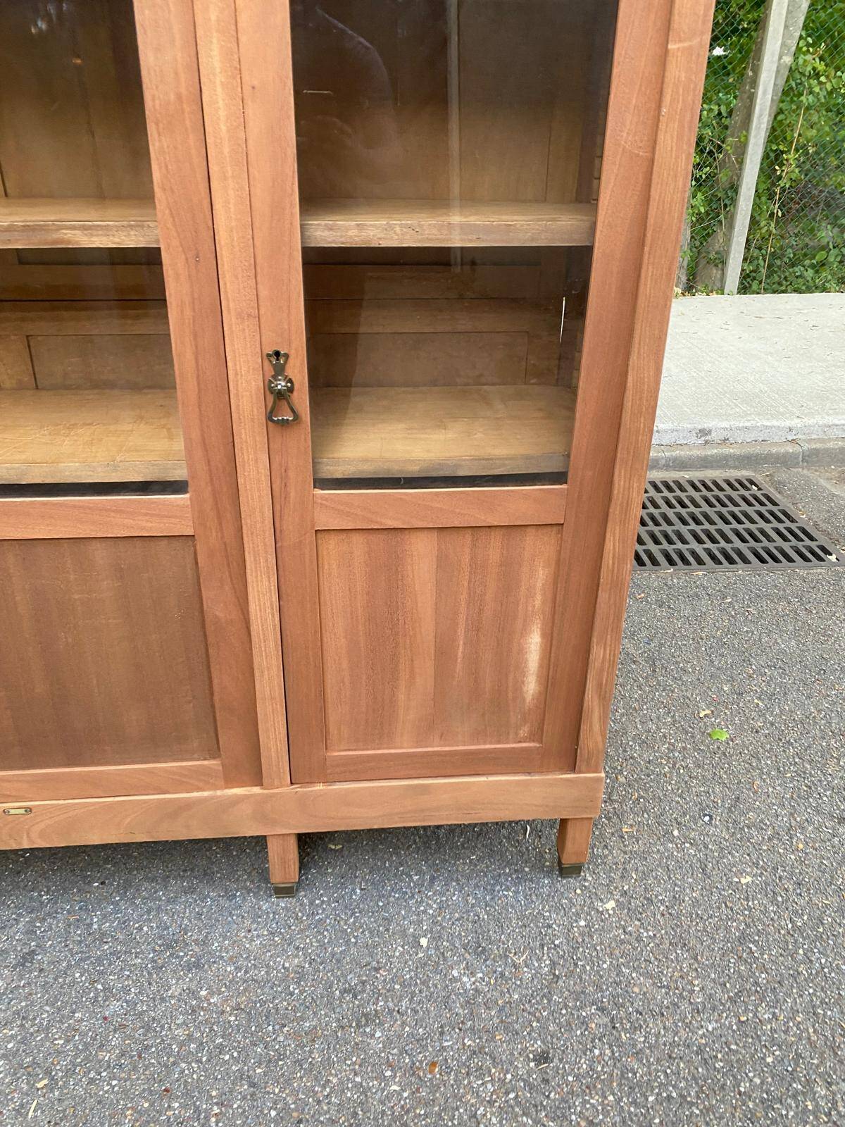 Large Art Deco Display Library stripped in solid mahogany 1930 200cm