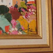 Original French oil on canvas – “Saint‑Paul‑de‑Vence” by Guinet C – vintage & framed – 28 × 23 cm