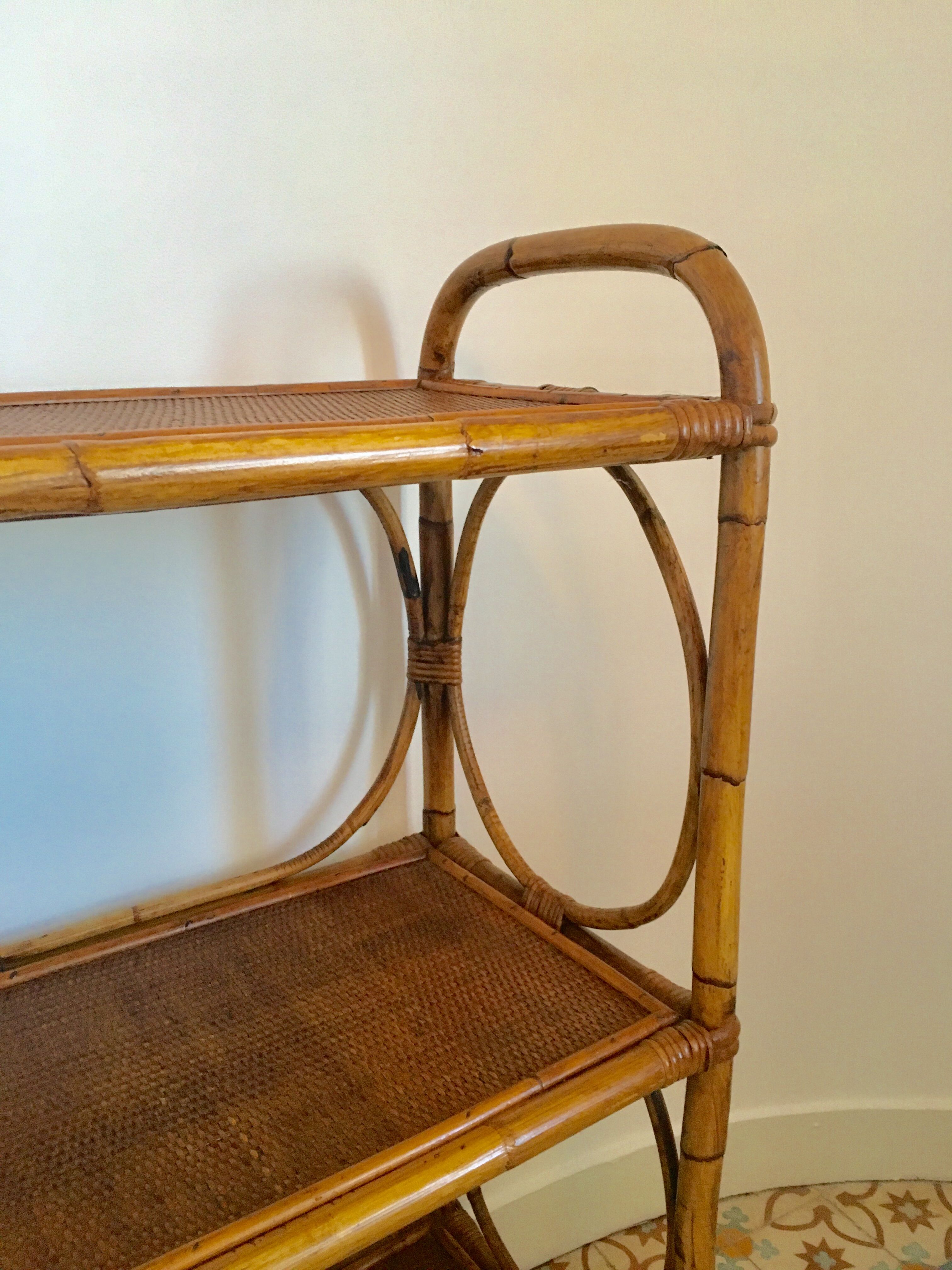 Vintage rattan shelf