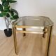 Vintage Brass & Smoked Glass Coffee Table: Mid-Century Italian End Table