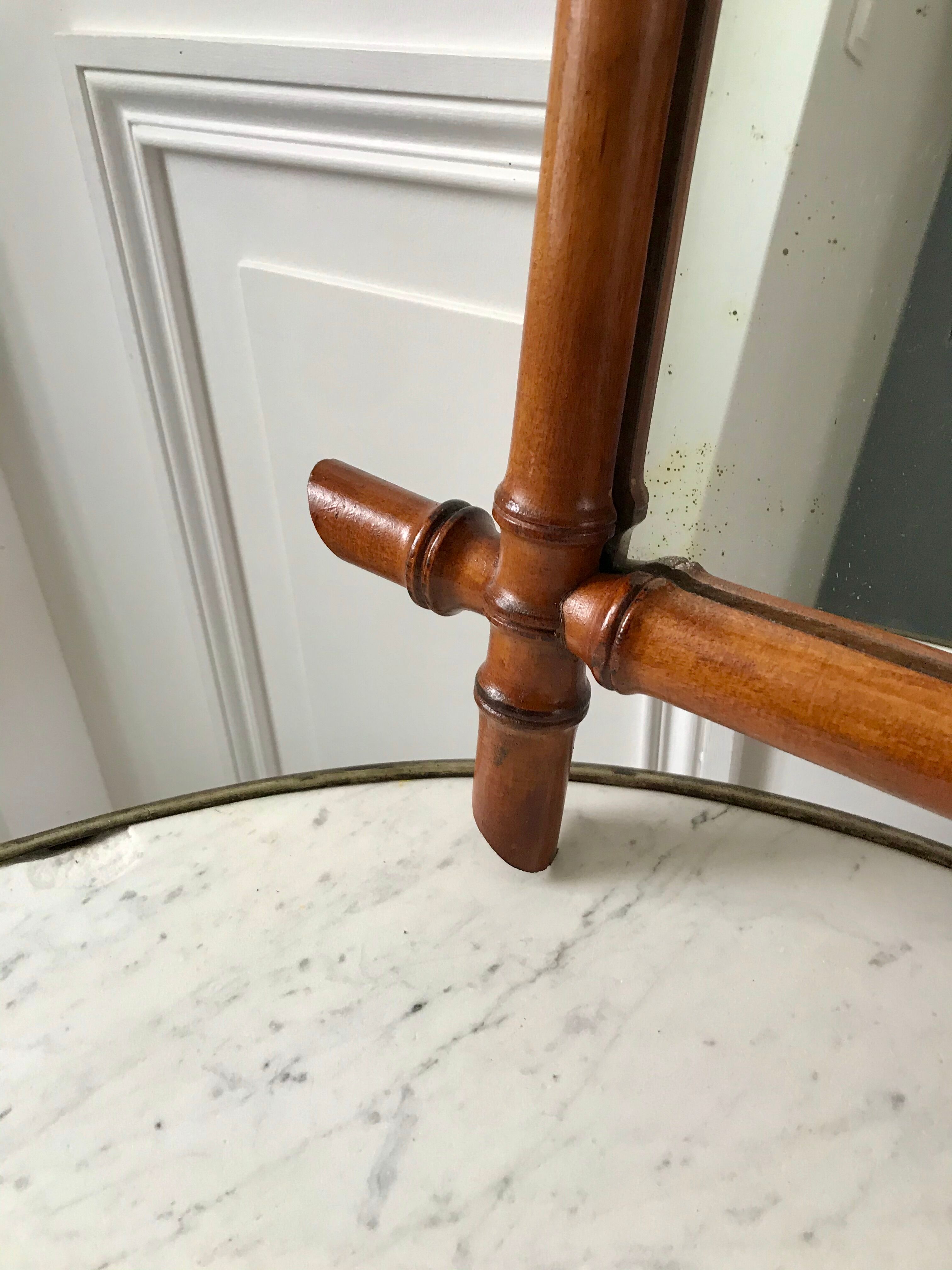 Wooden barber mirror Bamboo style 20-30s