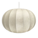 German mid-century cocoon pendant lamps by Friedel Wauer for Goldkant Leuchten, 1960s, set of 2.