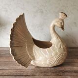 Planter iridescent peacock ceramic