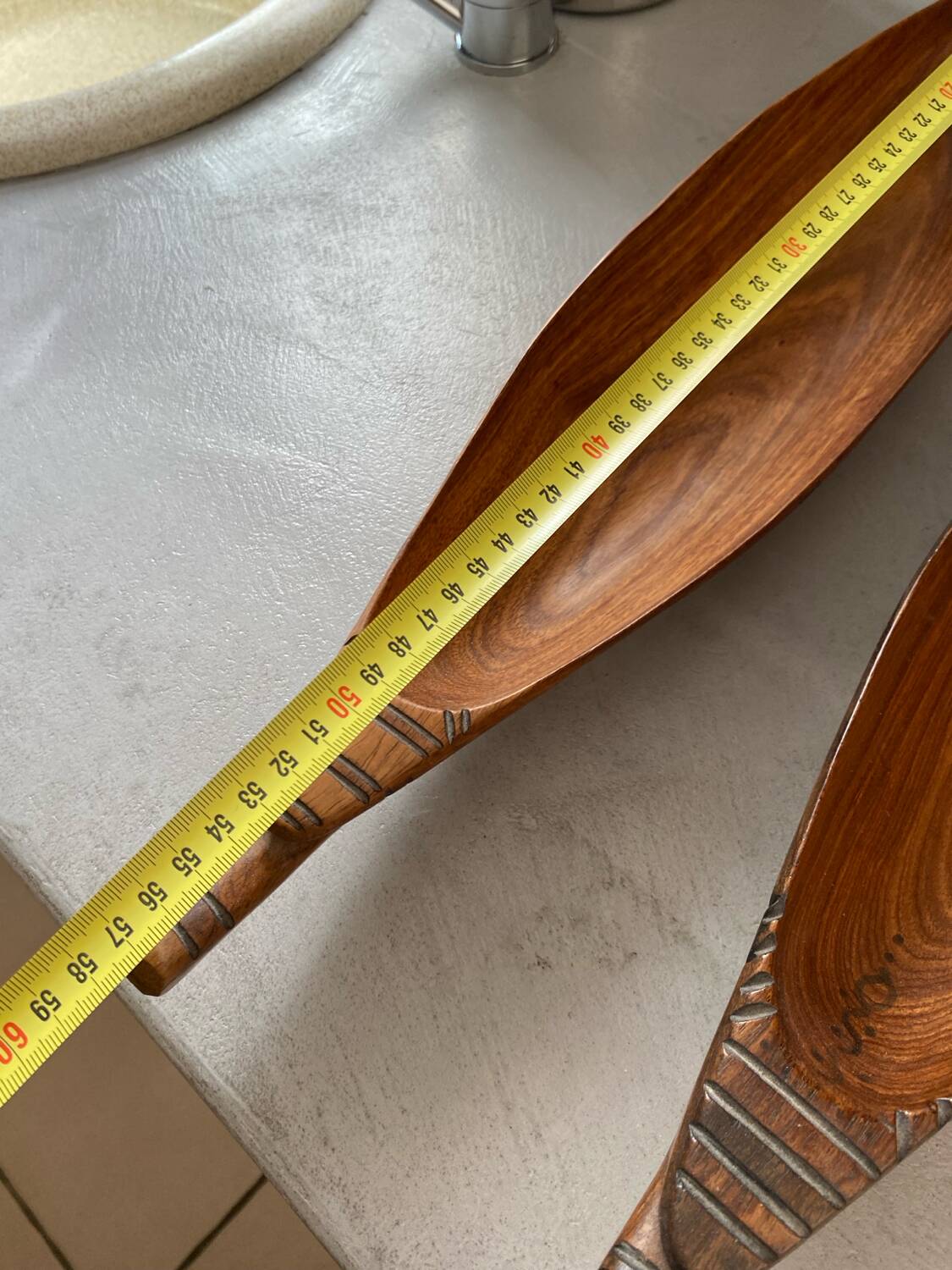 Set of 3 wooden canoes