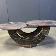 Table basse en marbre vintage à deux niveaux, années 1970