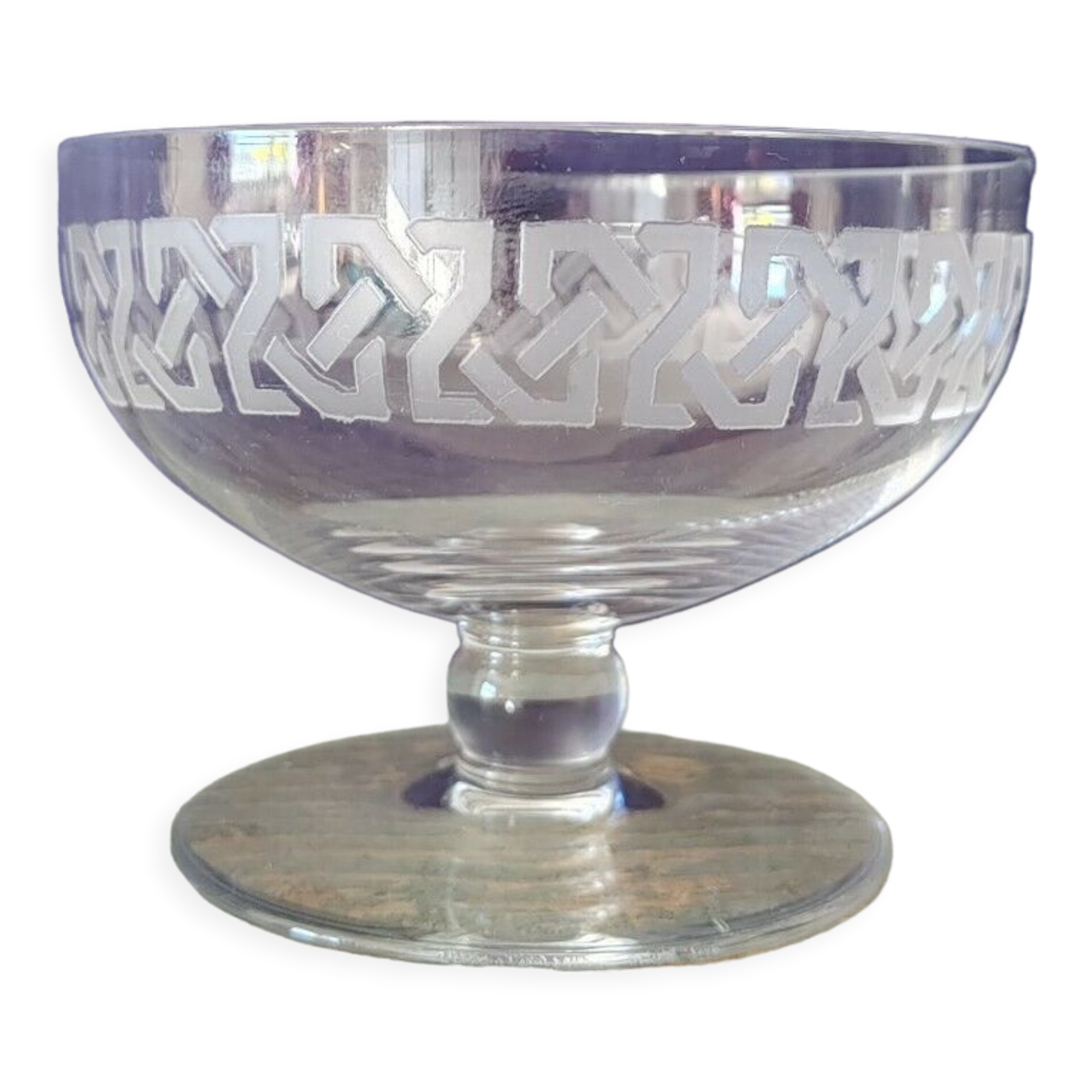 Champagne glasses Baccarat Crystal 20s/30s Superb stylized frieze