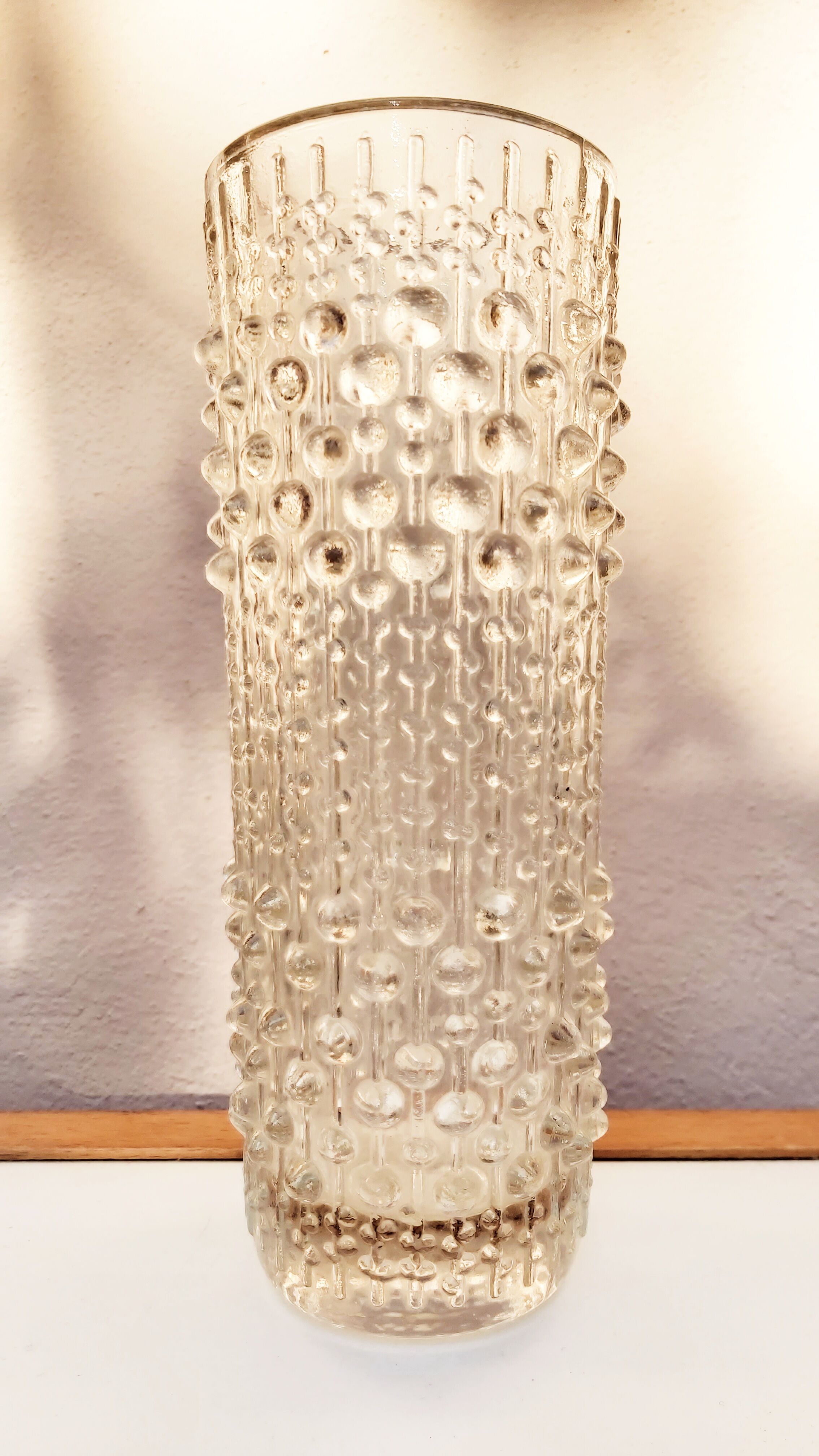 Brutalist crystal vase 1970