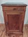 Antique Louis Philippe style bedside table in wood and marble