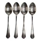 Set of 4 silver metal spoons, 14.5 cm