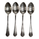 Set of 4 silver metal spoons, 14.5 cm