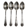 Set of 4 silver metal spoons, 14.5 cm