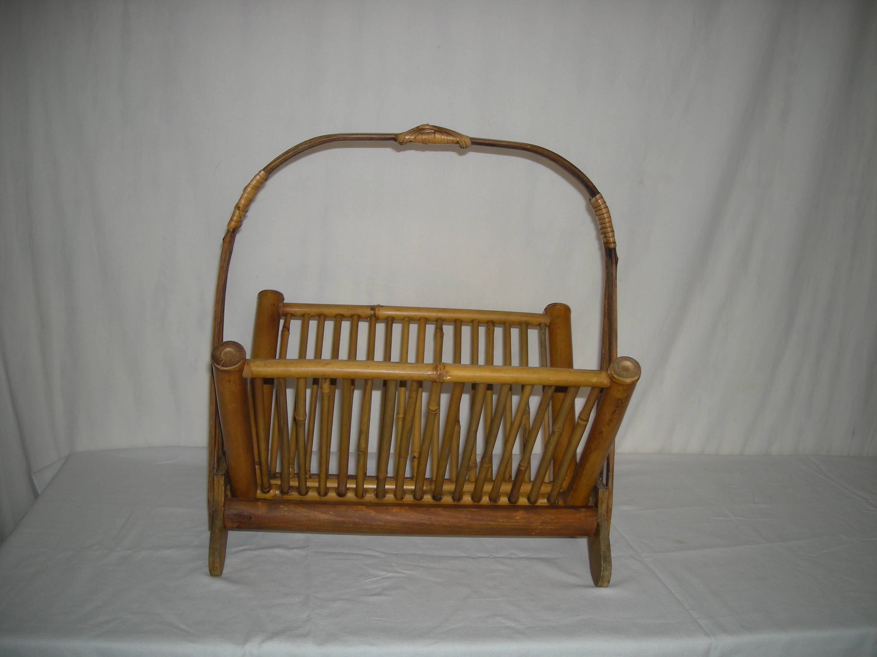 Bamboo folding magazine rack from the 40s - 50s