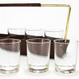 Carl Auböck II drinking glass holder, leather and brass, Austria 1950s